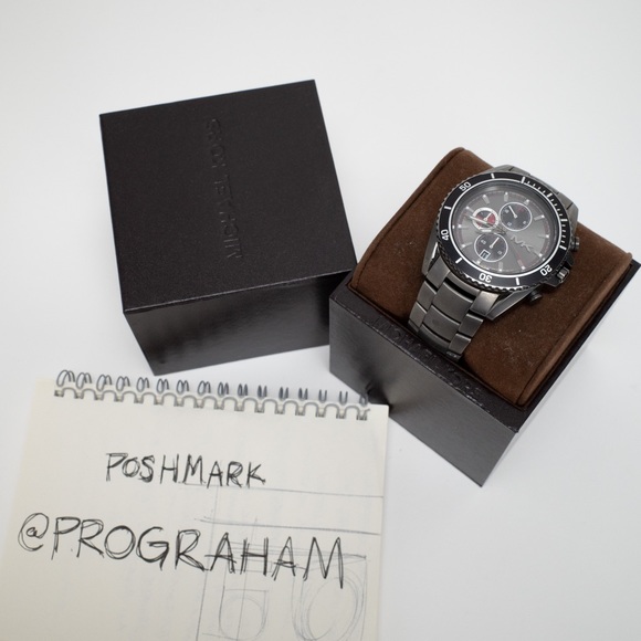 Michael Kors MK8340 Lansing Grey Dial Ion Plated Chronograph Men's - Picture 3 of 15